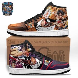 Luffy Ace Manga High-Top Leather Sneakers – One Piece Battle Shoes