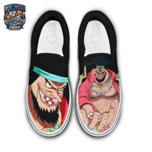 Blackbeard Graphic Slip-On Canvas Shoes – Dark One Piece Anime Footwear