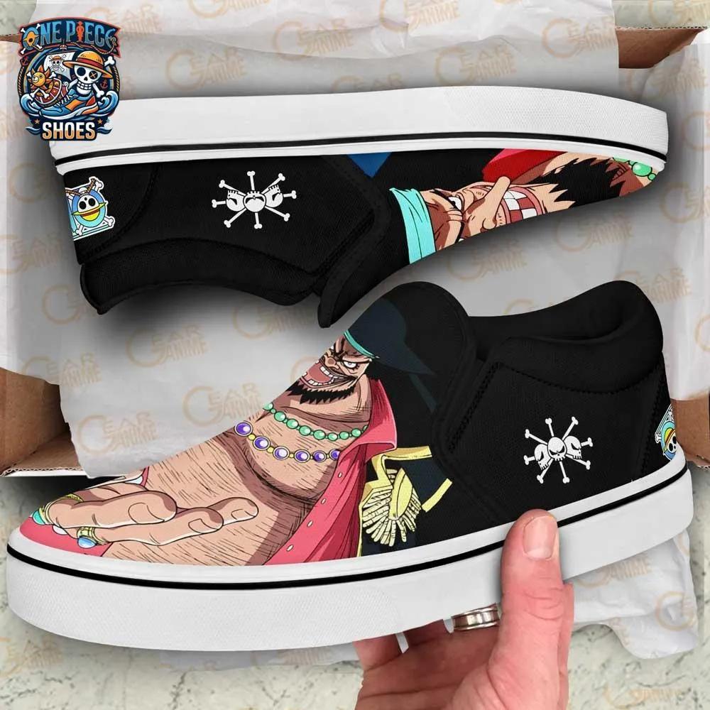 Blackbeard Graphic Slip-On Canvas Shoes – Dark One Piece Anime Footwear Blackbeard Graphic Slip-On Canvas Shoes – Dark One Piece Anime Footwear