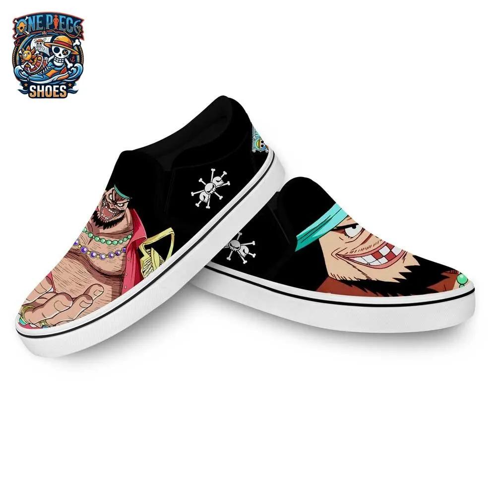 Blackbeard Graphic Slip-On Canvas Shoes – Dark One Piece Anime Footwear Blackbeard Graphic Slip-On Canvas Shoes – Dark One Piece Anime Footwear