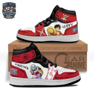 Boa Hancock Luffy Red Black High-Top Leather Sneakers – One Piece Shoes