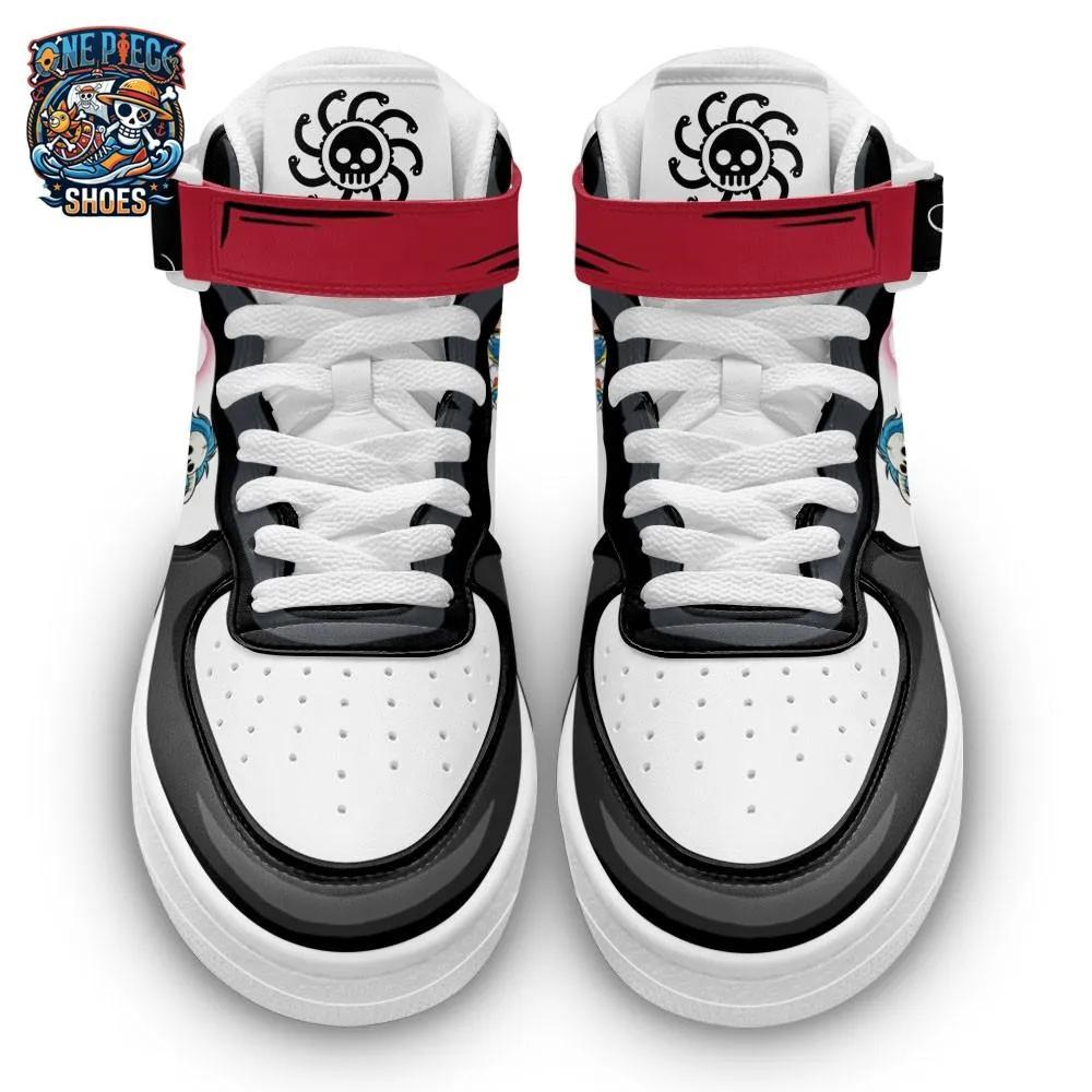 Boa Hancock Heart Red Black Mid-Top Strap Leather Sneakers – One Piece Shoes