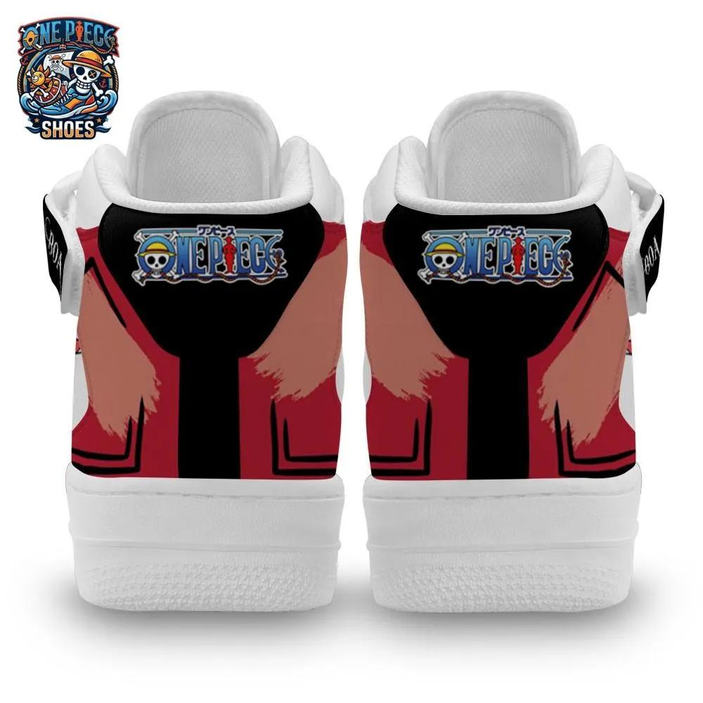 Boa Hancock Heart Red Black Mid-Top Strap Leather Sneakers – One Piece Shoes