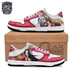 Pink Floral Pirate Empress Padded Skate One Piece Boa Hancock Shoes