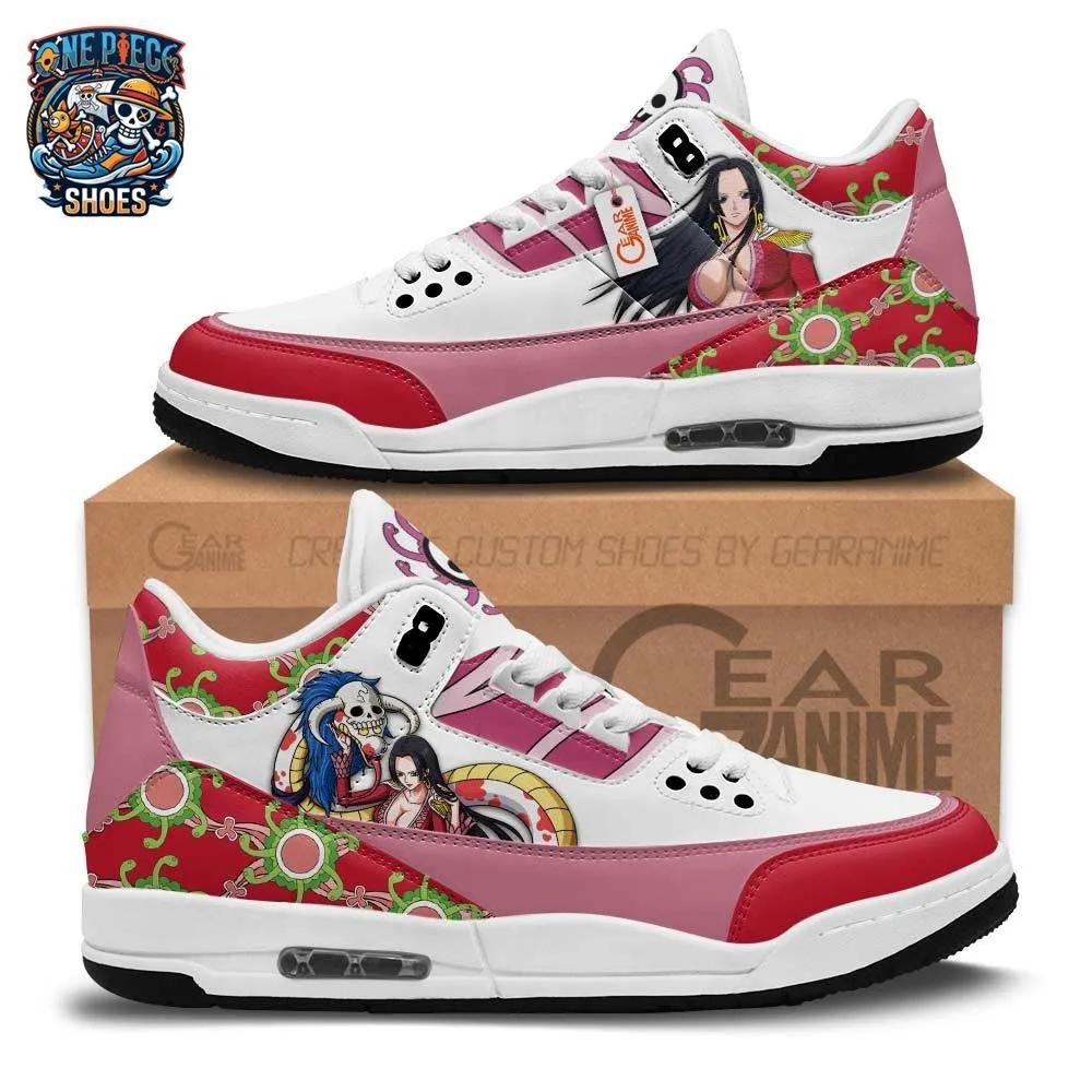Pink Red Floral Retro Court V3 Sneakers – One Piece Boa Hancock Shoes