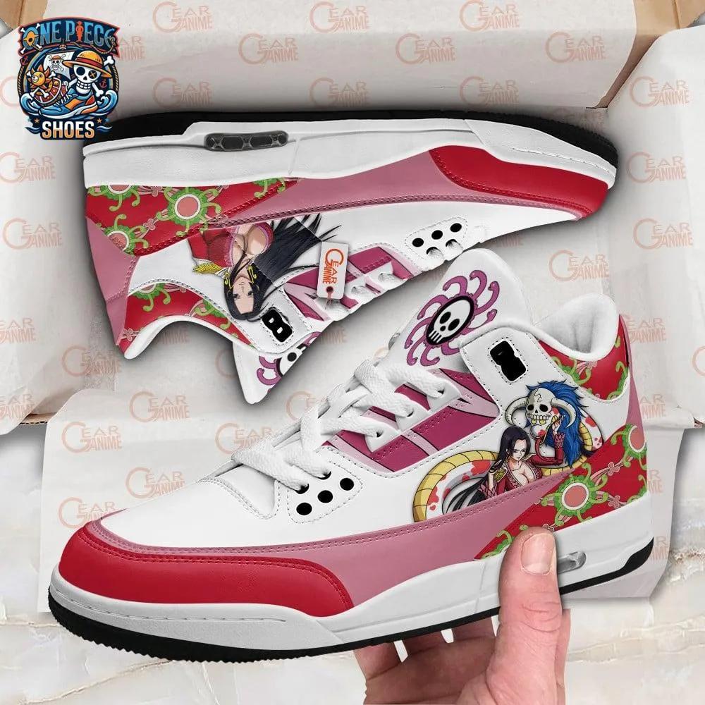Pink Red Floral Retro Court V3 Sneakers – One Piece Boa Hancock Shoes