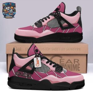 Donquixote Doflamingo Custom Name Retro V4 Sneakers – Pink One Piece Streetwear