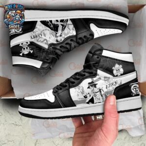 Luffy Ace High-Top Leather Sneakers One Piece Stylish Anime Shoes For Fans 3