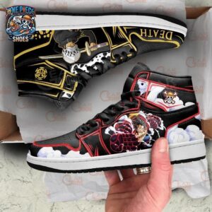 Luffy Law High-Top Leather Sneakers One Piece Premium Collector Anime Sneakers 1