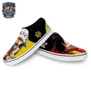Luffy Law Slip-On Canvas One Piece Unique Otaku Fashion Shoes 3