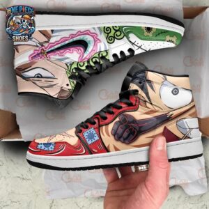 Luffy Zoro High-Top Leather Sneakers One Piece Exclusive Collector Anime Sneakers 1