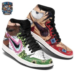 Luffy Zoro High-Top Leather Sneakers One Piece Exclusive Collector Anime Sneakers 3