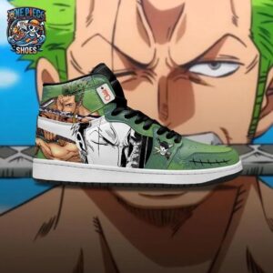 Luffy Zoro High-Top Leather Sneakers One Piece Streetwear Anime Gift For Fans 3