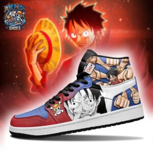 Luffy Zoro High-Top Leather Sneakers One Piece Streetwear Anime Gift For Fans 4