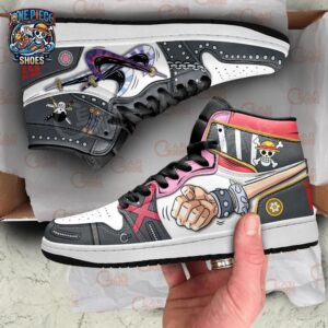 Luffy Zoro High-Top Leather Sneakers One Piece Stylish Custom Anime Sneakers 1
