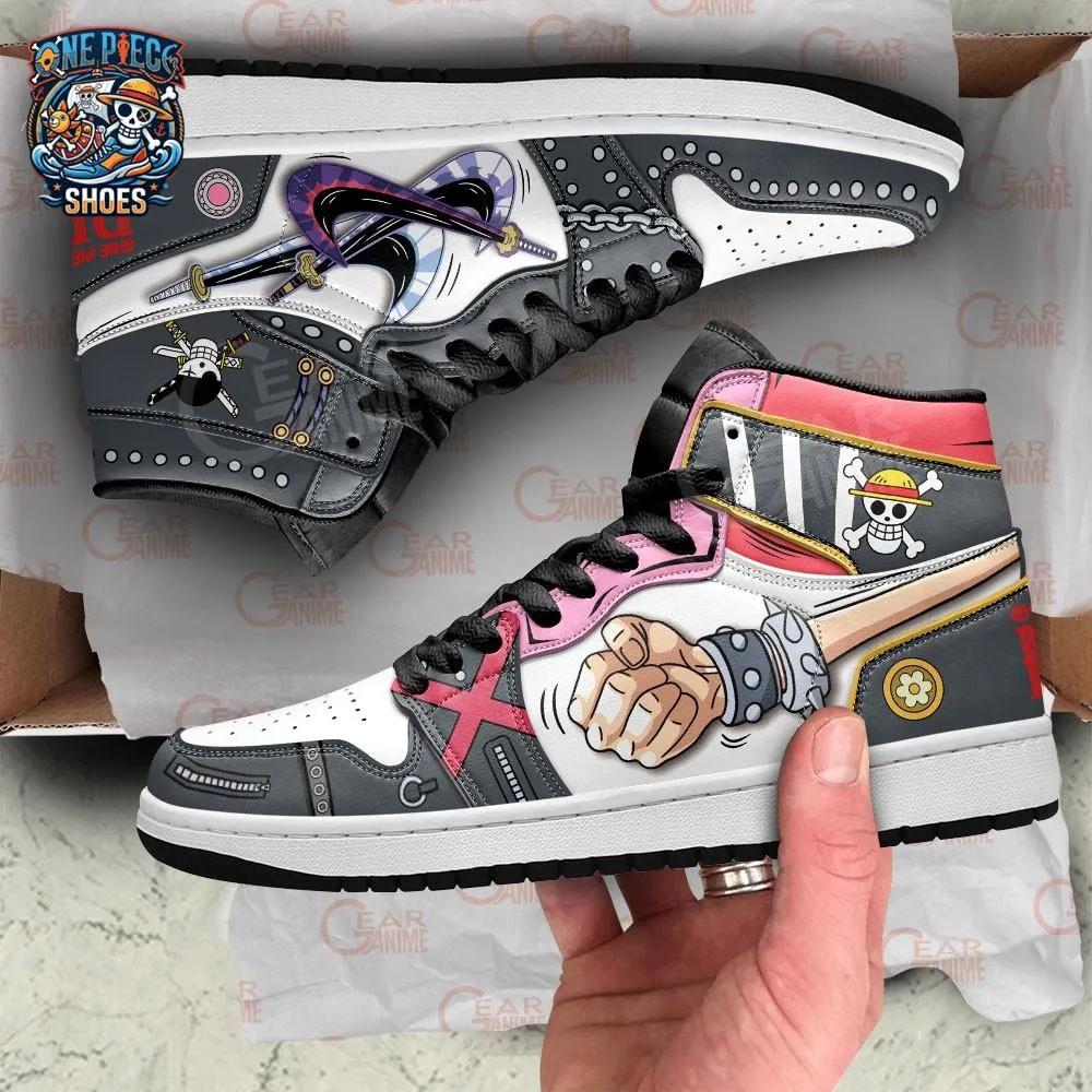Red Gray Battle Luffy Zoro High-Top Leather Sneakers – One Piece Shoes Red Gray Battle Luffy Zoro High-Top Leather Sneakers – One Piece Shoes