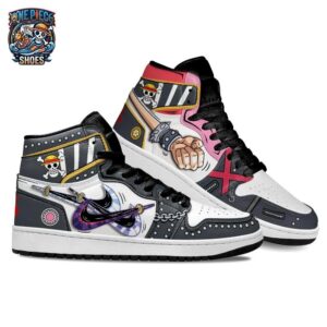 Luffy Zoro High-Top Leather Sneakers One Piece Stylish Custom Anime Sneakers 2