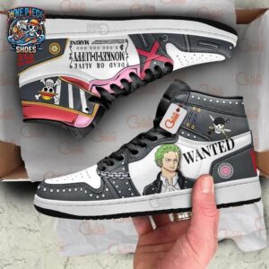 Luffy Zoro High-Top Leather Sneakers One Piece Unique Custom Anime Sneakers 1