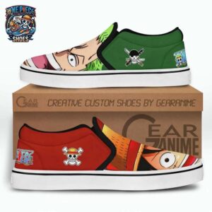 Luffy Zoro Slip-On Canvas One Piece Premium Otaku Fashion Shoes 1