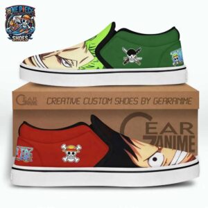Luffy Zoro Slip-On Canvas One Piece Streetwear Anime Shoes For Fans 1
