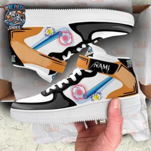 Nami Mid-Top Strap Leather Sneakers One Piece Stylish Anime Gift For Fans 3