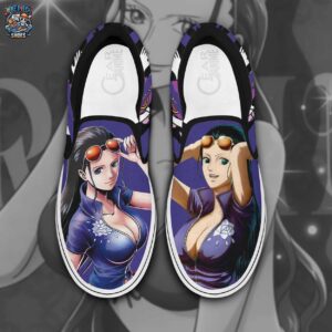 Nico Robin Purple Slip-On Canvas Shoes – Elegant One Piece Collector Sneakers