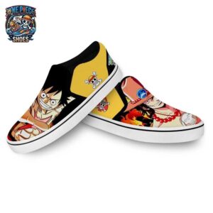 Portgas D Ace Luffy Slip-On Canvas One Piece Legendary Streetwear Sneakers 3