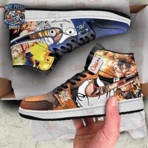 Portgas D Ace Sabo High-Top Leather Sneakers One Piece Limited Anime Gift For Fans 2