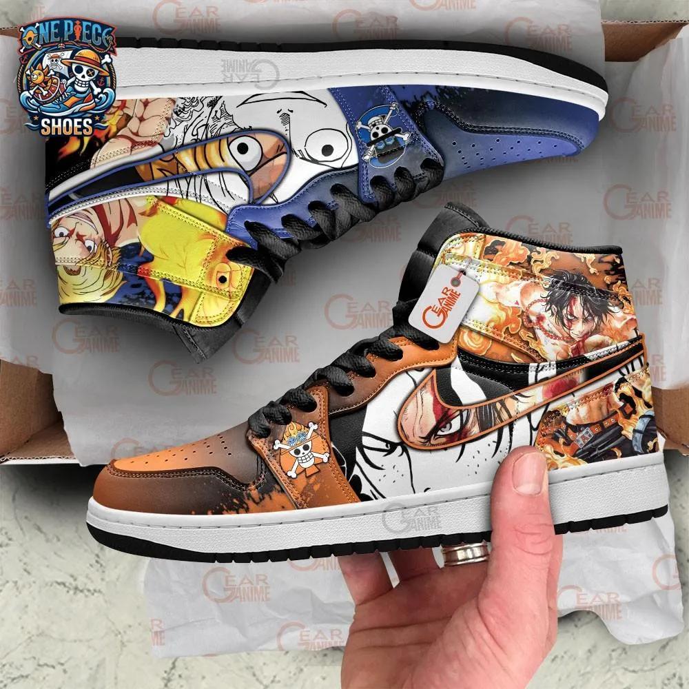 Sabo Ace Flame Brotherhood High-Top Sneakers – Anime Gift for One Piece Fans
