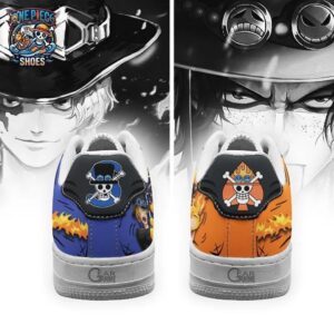 Portgas D Ace Sabo Low-Top Leather Sneakers One Piece Exclusive Collector Anime Sneakers 2