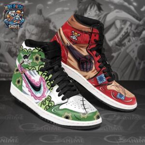 Roronoa Zoro Luffy High-Top Leather Sneakers One Piece Exclusive Anime Shoes For Fans 3
