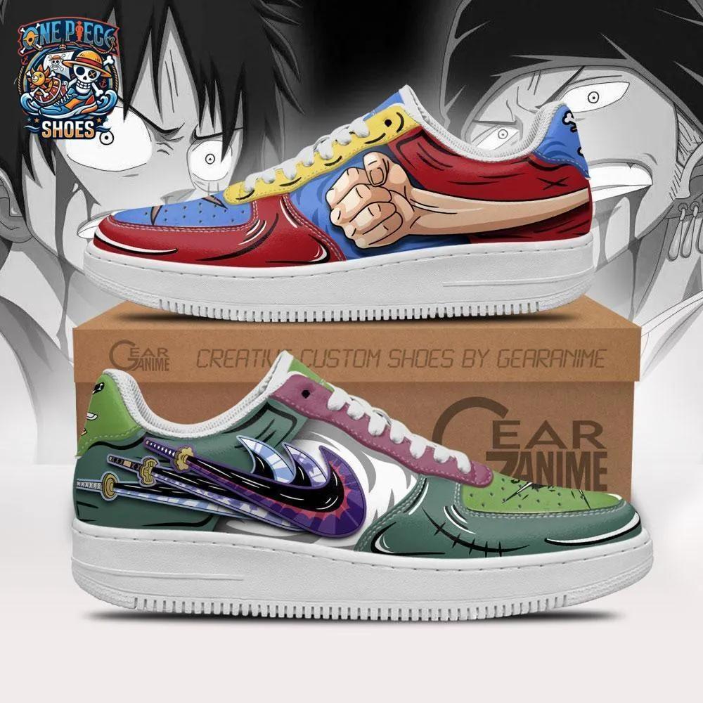Zoro and Luffy Low-Top Sneakers – Dual-Character One Piece Shoes Zoro and Luffy Low-Top Sneakers – Dual-Character One Piece Shoes