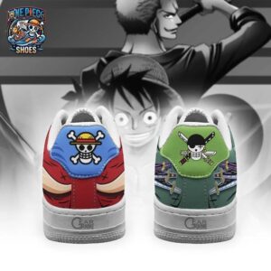 Roronoa Zoro Luffy Low-Top Leather Sneakers One Piece Custom Custom Anime Sneakers 1