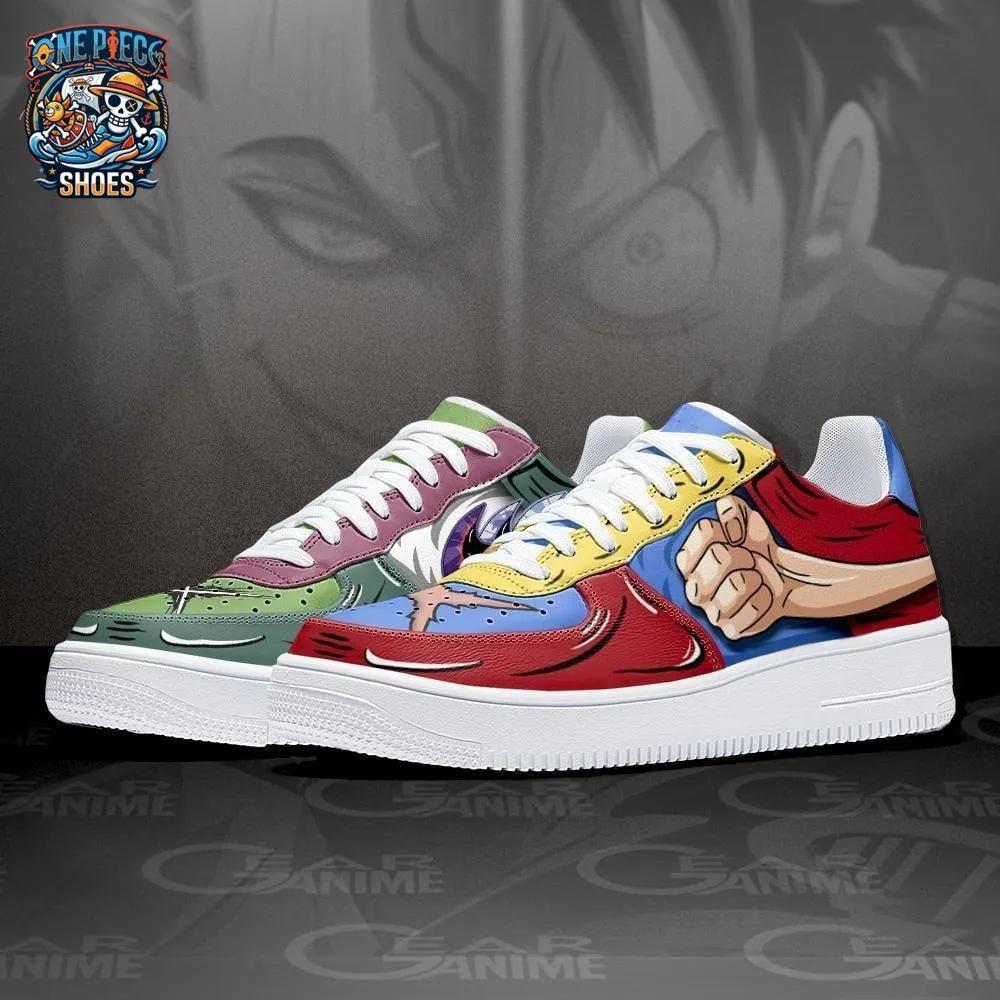 Zoro and Luffy Low-Top Sneakers – Dual-Character One Piece Shoes Zoro and Luffy Low-Top Sneakers – Dual-Character One Piece Shoes