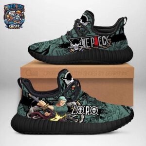 Dark Green Manga Roronoa Zoro Reze Shoes – One Piece Sneakers