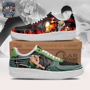 Zoro Sanji Rivalry Low-Top Sneakers – Fire & Sword One Piece Shoes