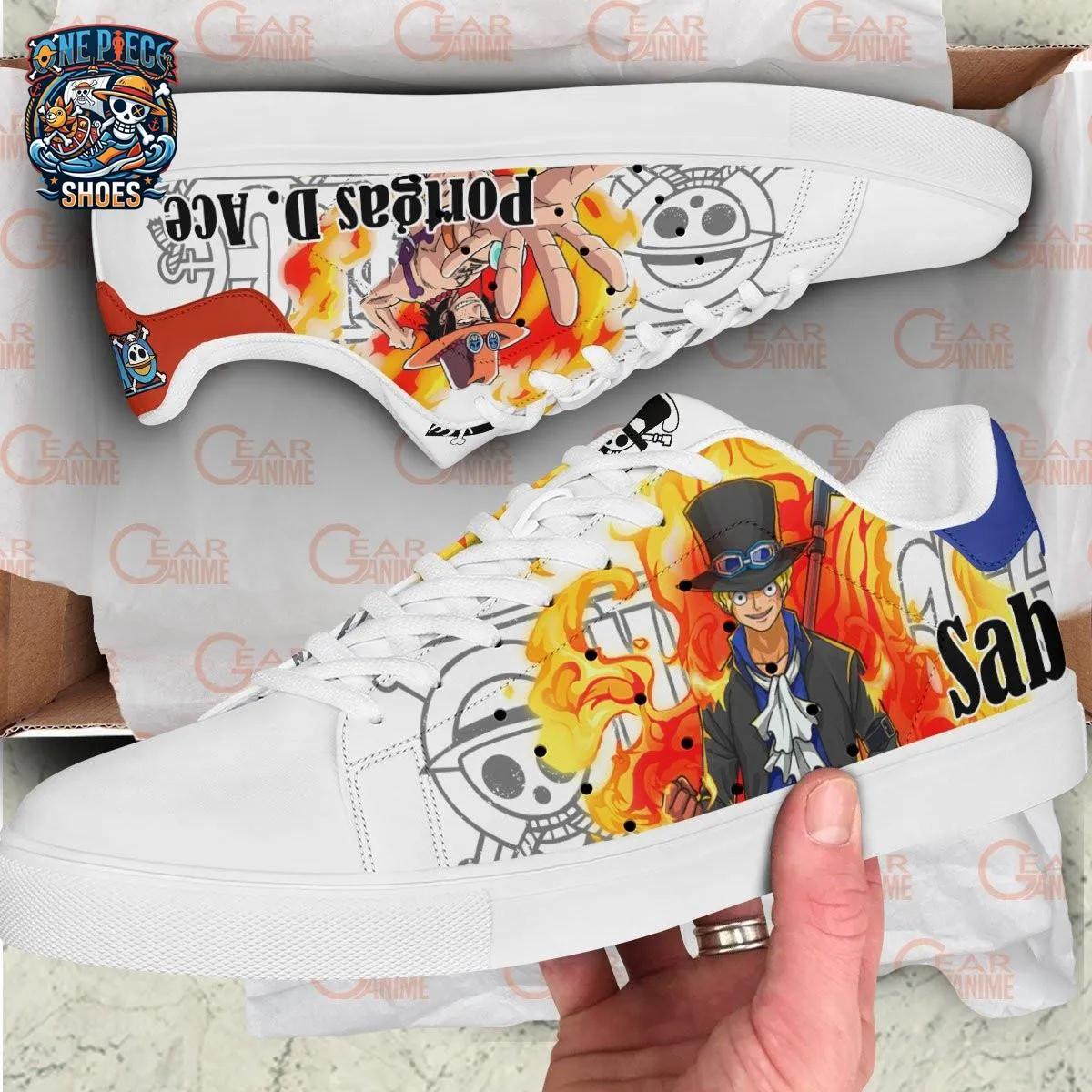 Portgas D. Ace and Sabo Flame Brotherhood Court Sneakers – Anime Streetwear for Fans Portgas D. Ace and Sabo Flame Brotherhood Court Sneakers – Anime Streetwear for Fans