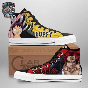 Shanks and Luffy High-Top Canvas Shoes – Bold One Piece Anime Sneakers