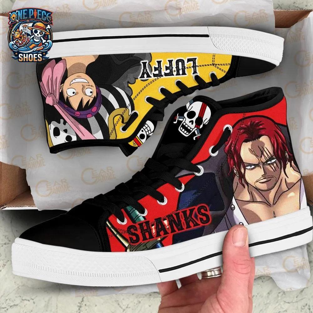 Shanks and Luffy High-Top Canvas Shoes – Bold One Piece Anime Sneakers Shanks and Luffy High-Top Canvas Shoes – Bold One Piece Anime Sneakers