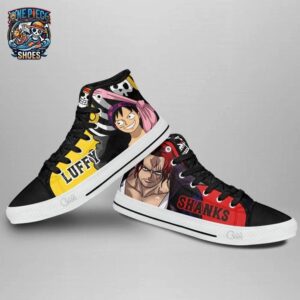 Shank Luffy High Tops Canvas Shoes One Piece Streetwear Collector Anime Sneakers 3