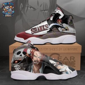 Shanks Red-Haired Retro Court V13 Sneakers – Anime Streetwear for Conventions