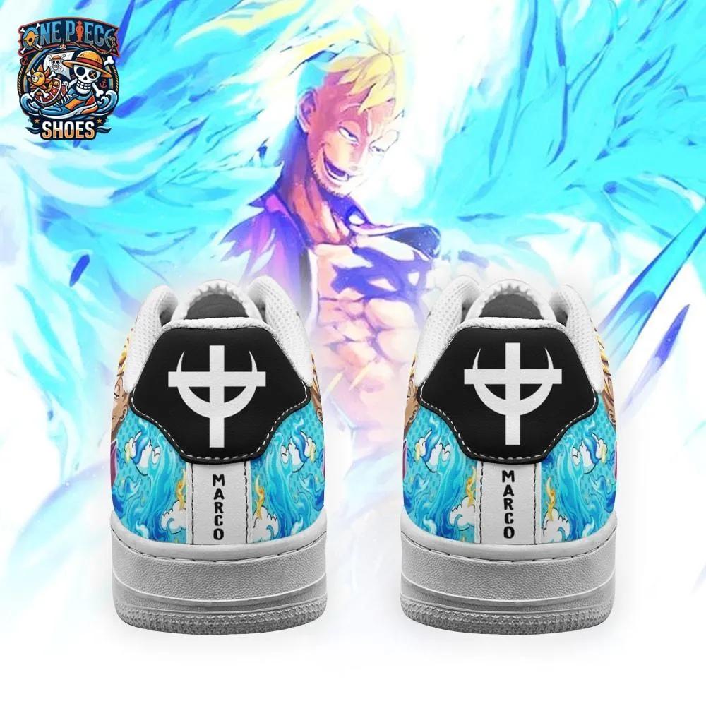 Marco Phoenix Flame Low-Top Leather Sneakers – Anime Gift for One Piece Collectors Marco Phoenix Flame Low-Top Leather Sneakers – Anime Gift for One Piece Collectors