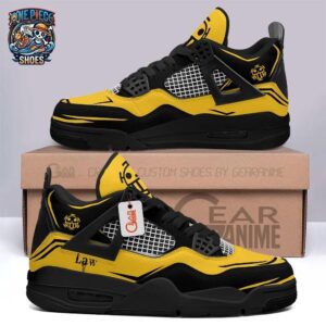 Trafalgar Law Yellow Retro V4 Sneakers – Black Heart Pirates One Piece Streetwear Shoes