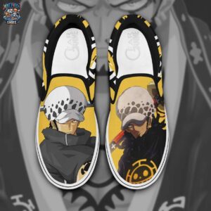 Trafalgar D. Law Heart Pirates Slip-On Canvas Shoes – Yellow One Piece Streetwear