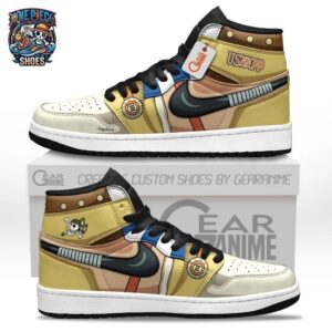 Custom Name Usopp Gold High-Top Leather Sneakers – One Piece Shoes