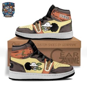 Brown Gold Usopp Sniper High-Top Leather Sneakers – One Piece Shoes