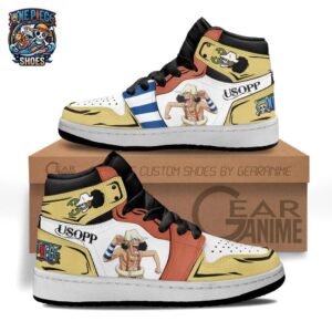 Usopp Gold High-Top Sneakers – Graphic One Piece Sniper Shoes