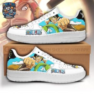 Usopp Comic Action Low-Top Sneakers – Blue One Piece Graphic Shoes