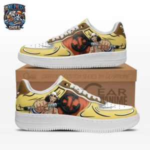 Usopp Slingshot Low-Top Leather Sneakers – Yellow Brown One Piece Sniper Shoes
