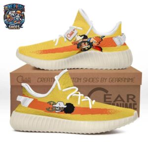 Usopp Yellow Mesh Runner Shoes – Orange Stripe One Piece Sneakers